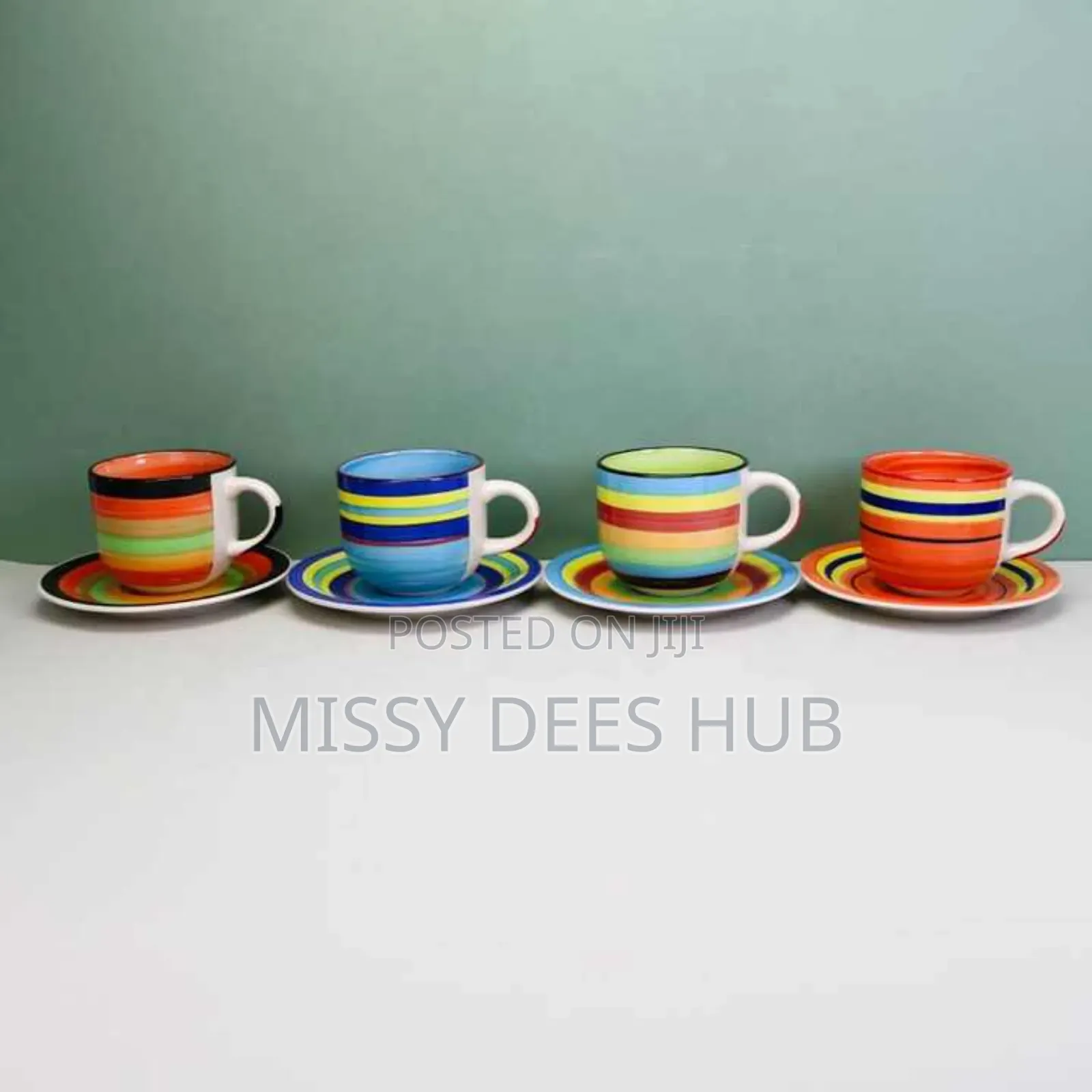 8pcs Ceramic Cup + Saucer