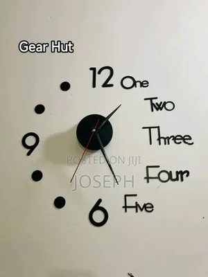 3d Wall Clock Black Large Size