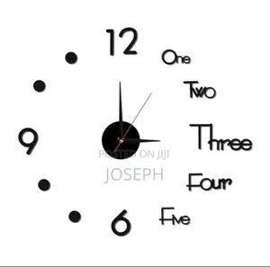 3d Wall Clock Black Large Size