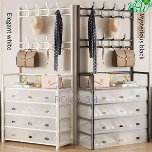 5-Tier Multi-Functional Shoe Rack With Hanger - Black