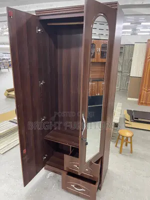 2 Doors Wardrobe With Drawers and Mirror