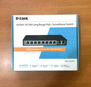 D-Link 10-Port 10/100 Long Range Poe+ Switch Des-F1010p-E