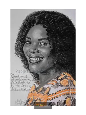 Hand-Made Pencil and Mixed Media Portrait Drawing