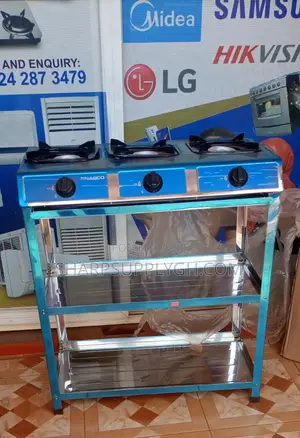 Nasco 3in1 Burner Gas Stove With Shelves