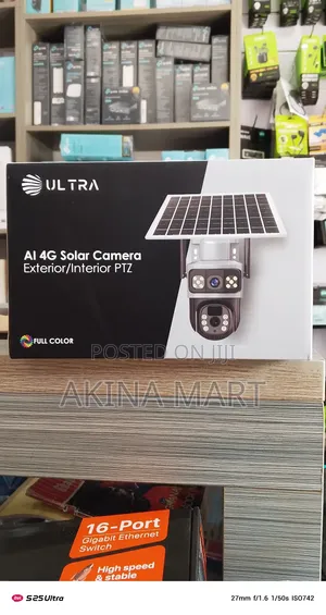 Ai 4g Solar Camera PTZ 6mp All Sim Support Eseecloud
