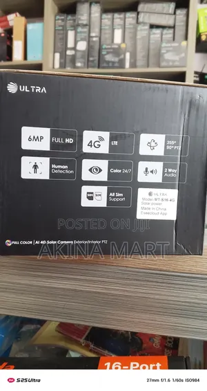 Ai 4g Solar Camera PTZ 6mp All Sim Support Eseecloud