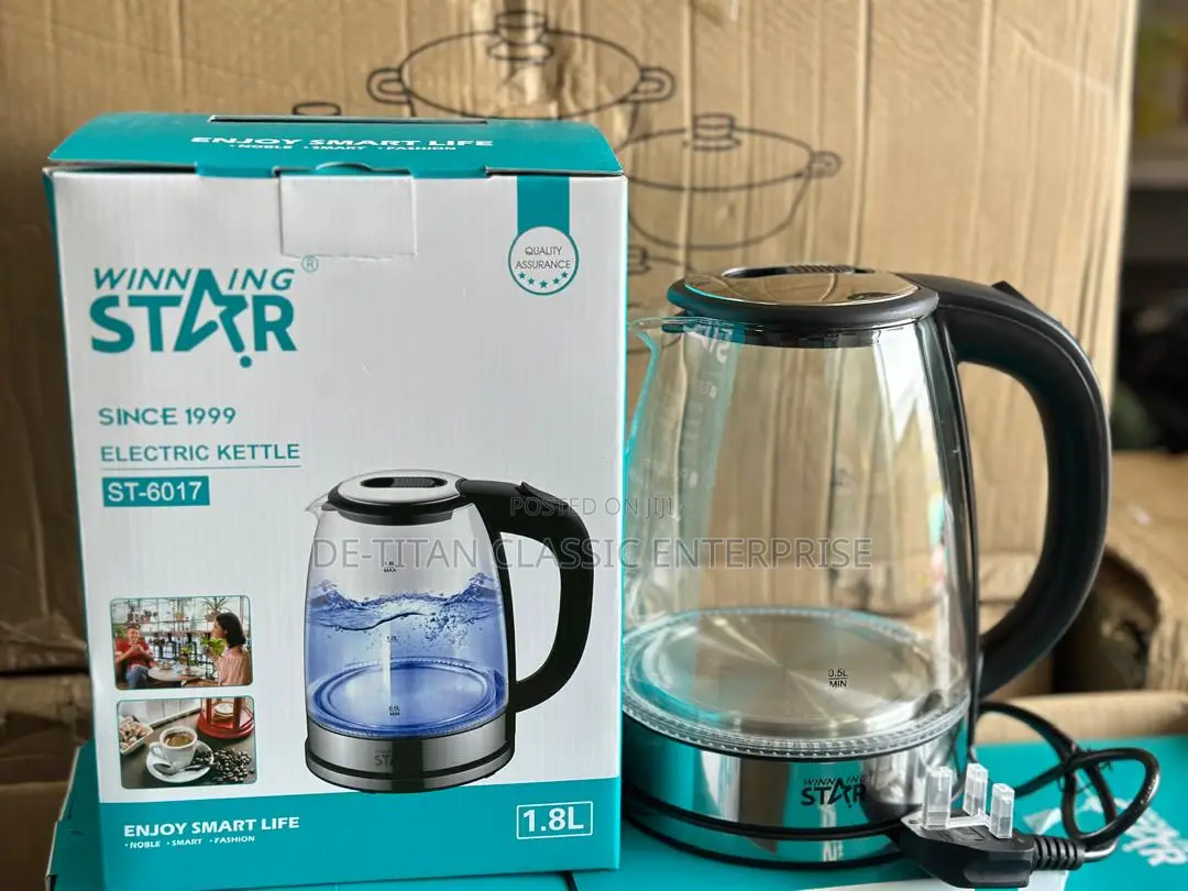 High Quality Electric Glass Kettle - 1.8 Litre Black