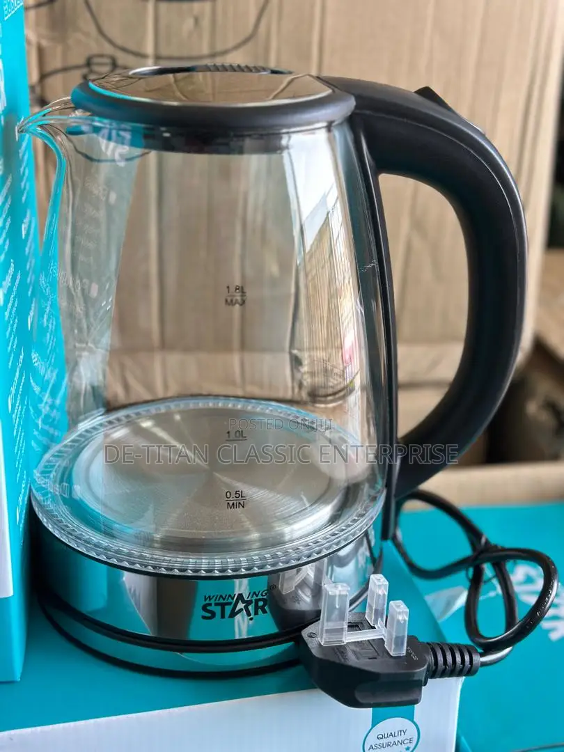 High Quality Electric Glass Kettle - 1.8 Litre Black