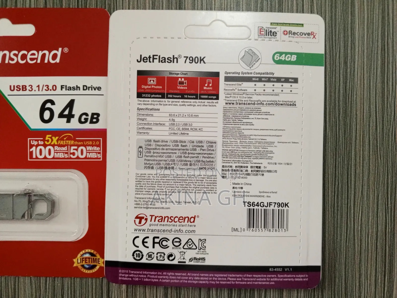 Transcend 64gb Usb3.1 Pendrive