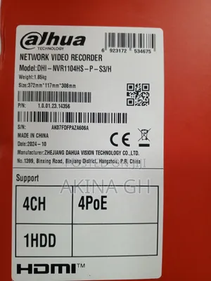 Dahua 4ch Poe NVR Dhi-Nvr1104hs-P-S3/H