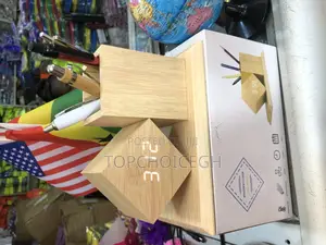 Wooden Clock Pen Holder