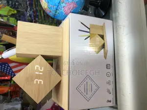 Wooden Clock Pen Holder
