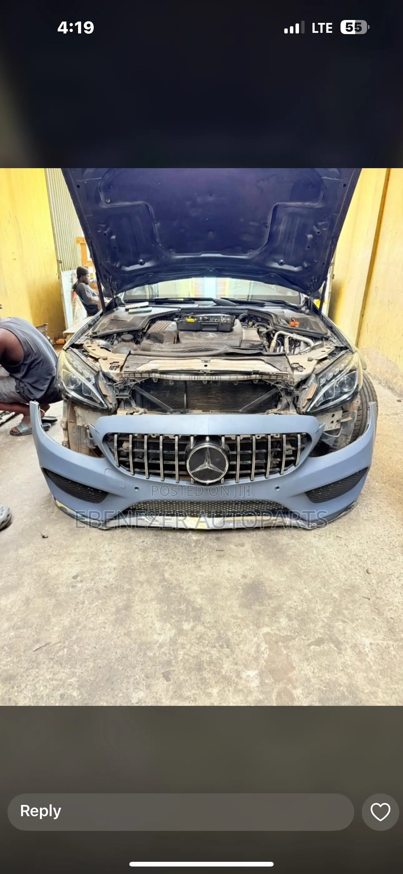 Mercedes Benz C300 W205 4matic Amg Front Bumper Complete