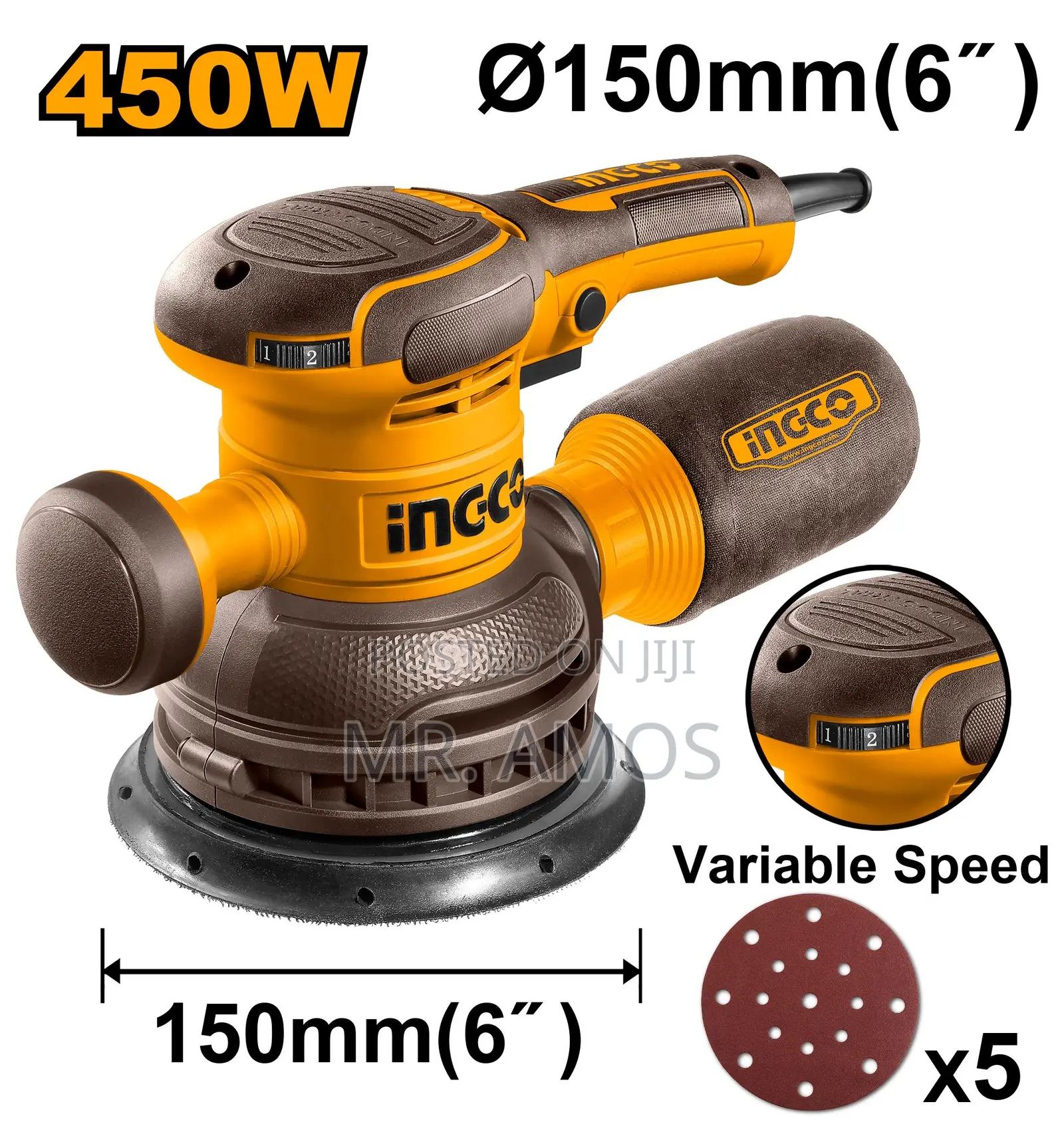 Ingco 450w Industrial Rotary Sander - Rs4508