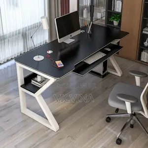 Gaming / Studio/Office Desk With Book and Keyboard Shelves