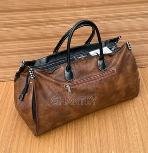 Two Toned Leather Duffle Bag