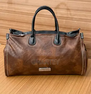 Two Toned Leather Duffle Bag
