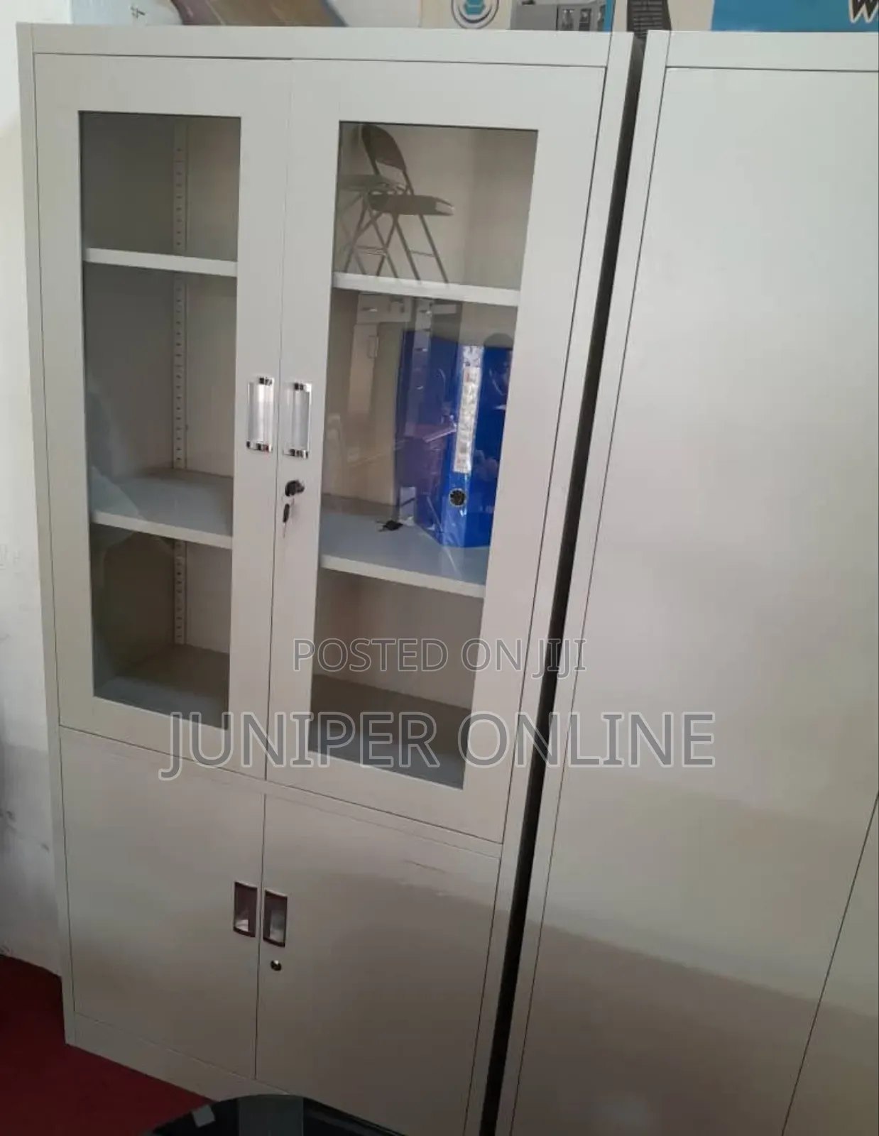 Office Cabinet White Glass Side