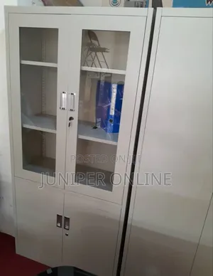 Office Cabinet White Glass Side