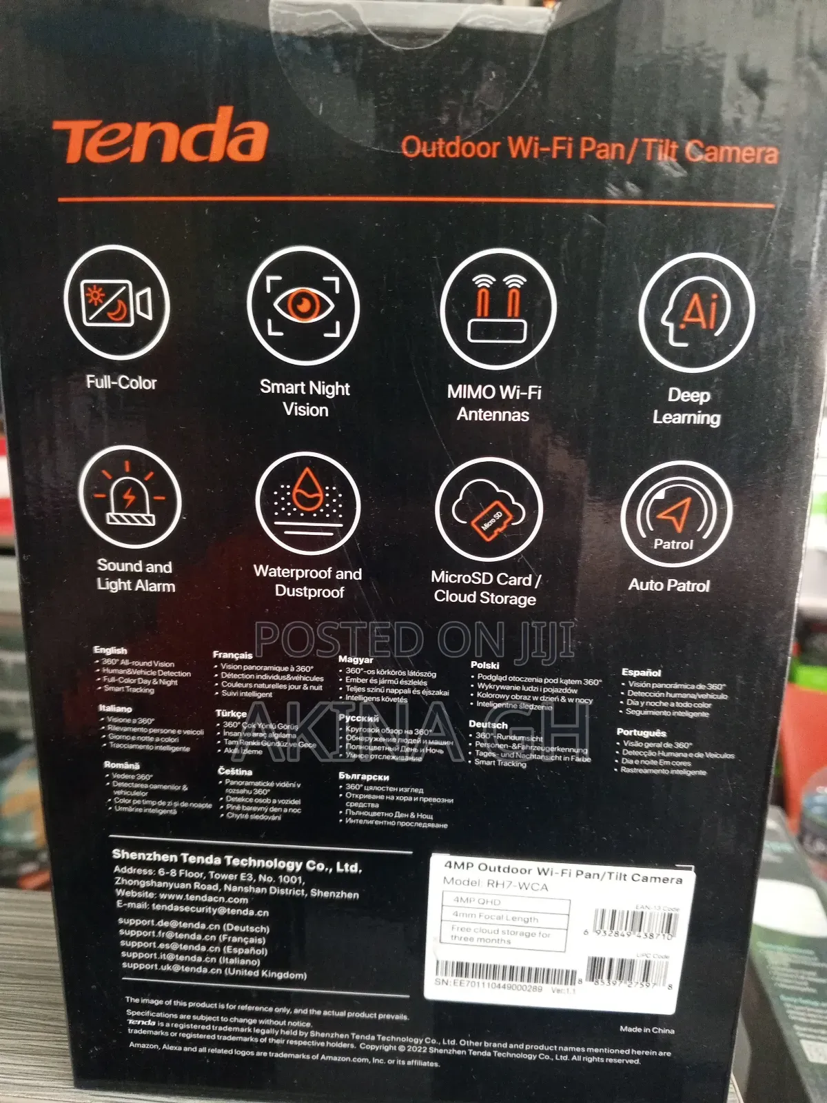 Tenda Rh7-Wca PTZ Outdoor Wifi Full Color 4mp Camera