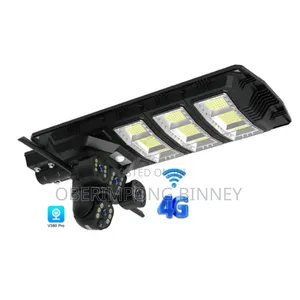 4g Solar Camera With Street Light Triple Lens Works All Sim