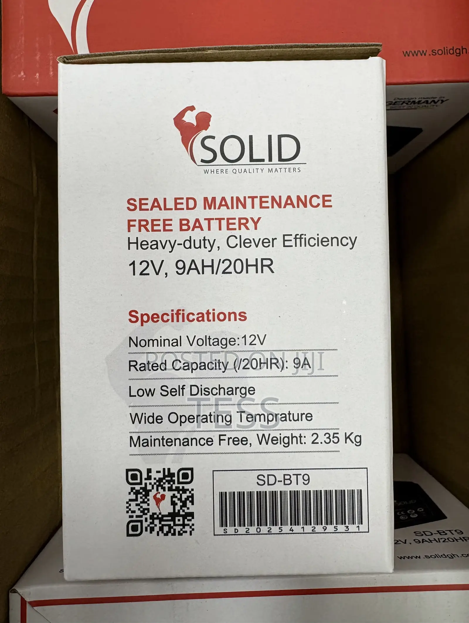 Solid Ups Battery Lead Acid 12v 9ah