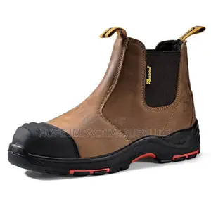 Safetoe Slip On Safety Boots - Brown.