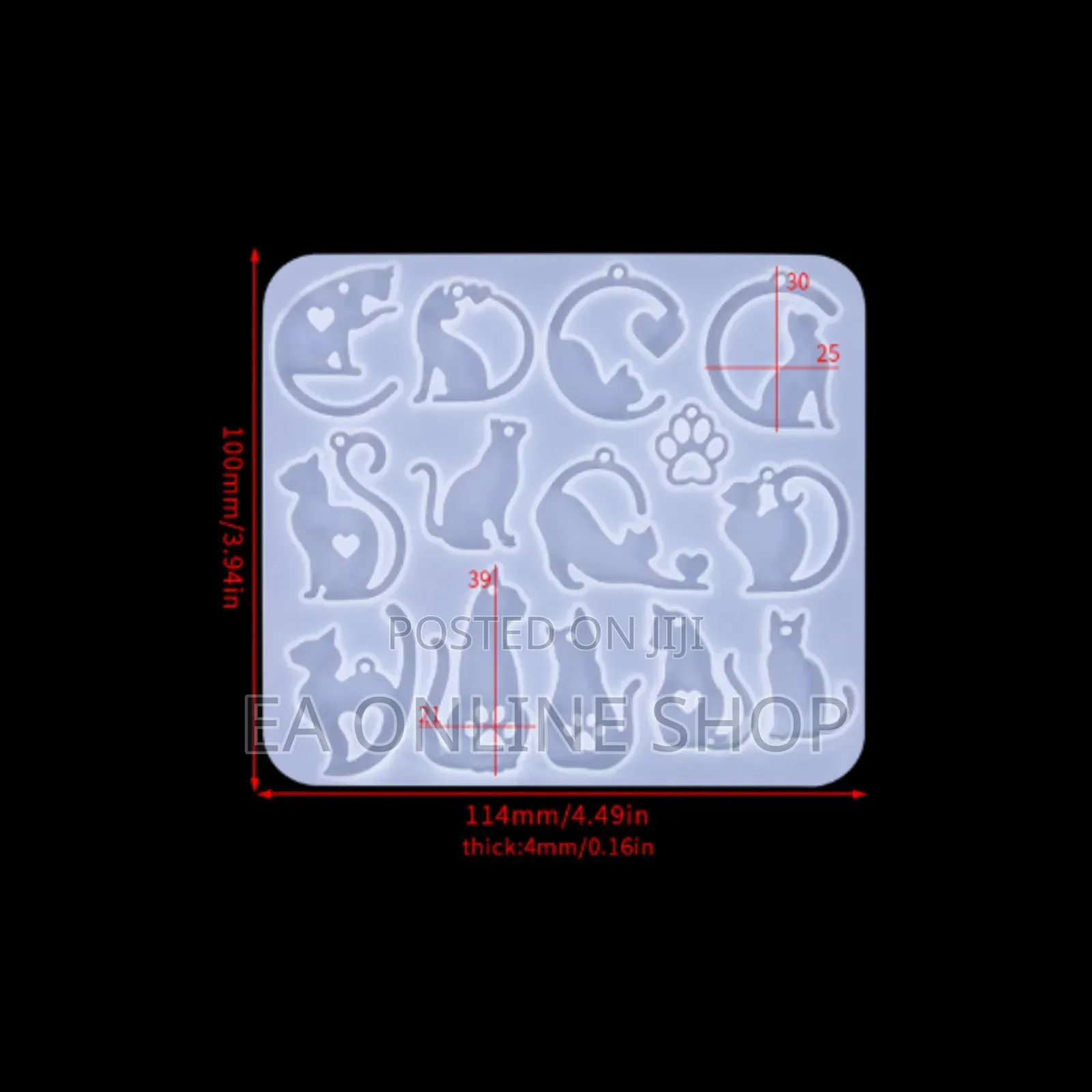 Cat Silicone Earring Pendant Mold Epoxy Resin