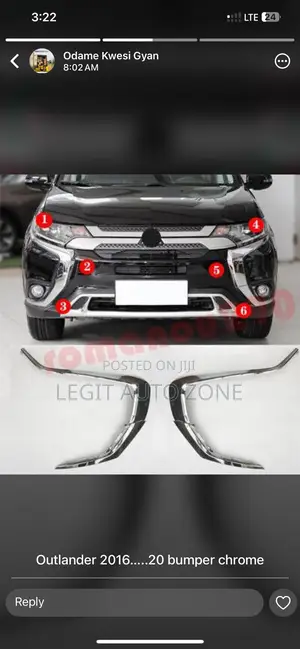 Mitsubishi Outlander 2016,2017,2018 Front Bumper Chrome