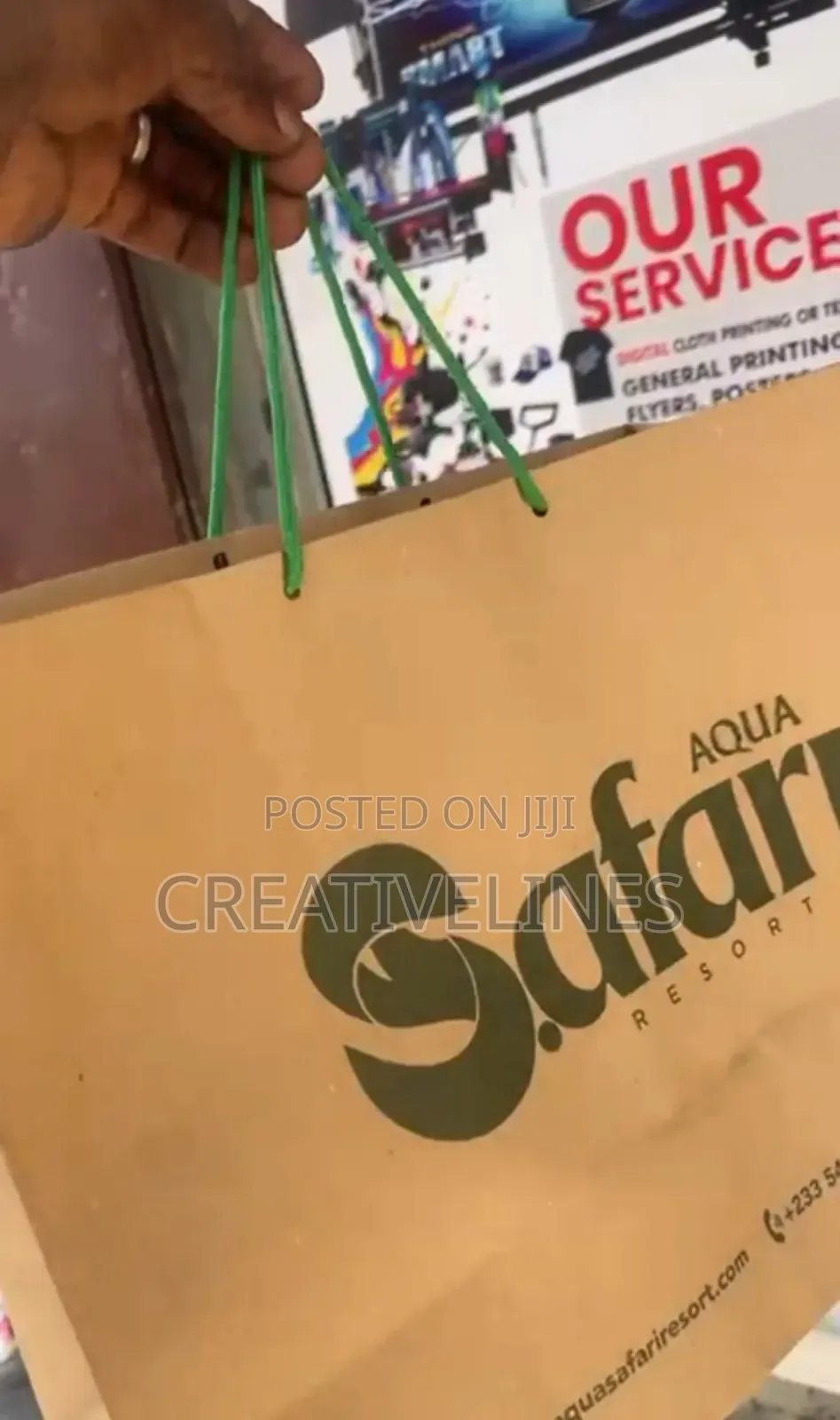A3 Bag With Green Rope