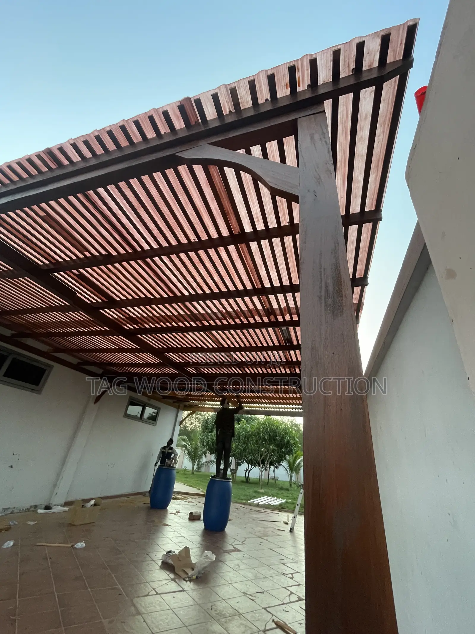 Pergola Attached to a War