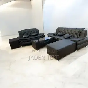 Black American Leather Sofa(Free Delivery)