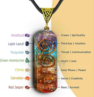 7 Chakra Orgone Crystal Stones Necklace.
