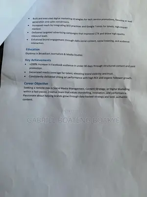 Advertising Marketing CV
