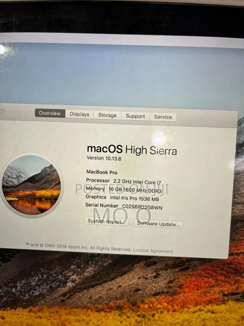 Laptop Apple MacBook Pro 2015 16GB Intel Core I7 SSD 256GB