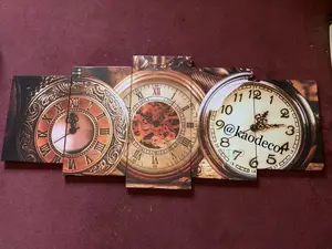 Wall Arts Canvas 5 Panels Classic Click Clocks
