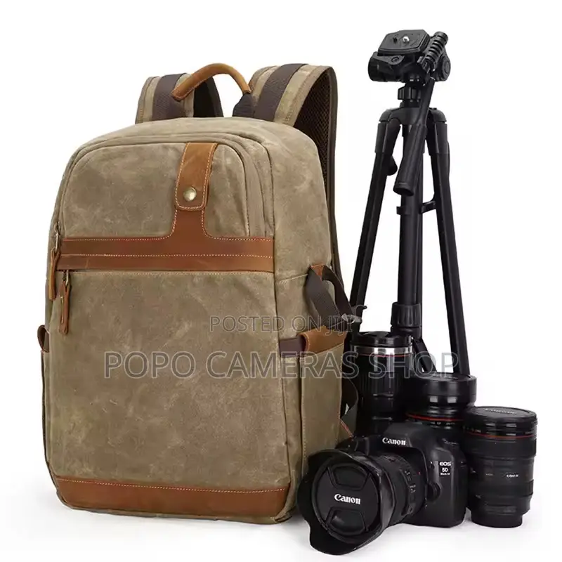 D1383 Canvas and Leather Camera Bag