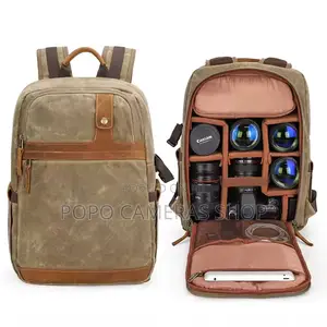 D1383 Canvas and Leather Camera Bag