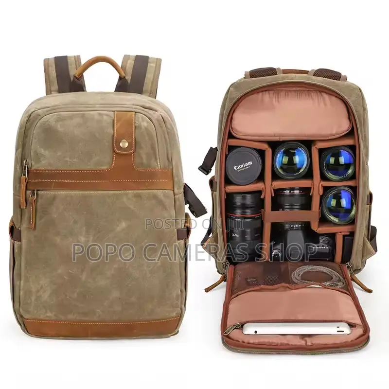 D1383 Canvas and Leather Camera Bag