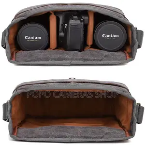 Xk986 Leather and Canvas Camera Side Bag