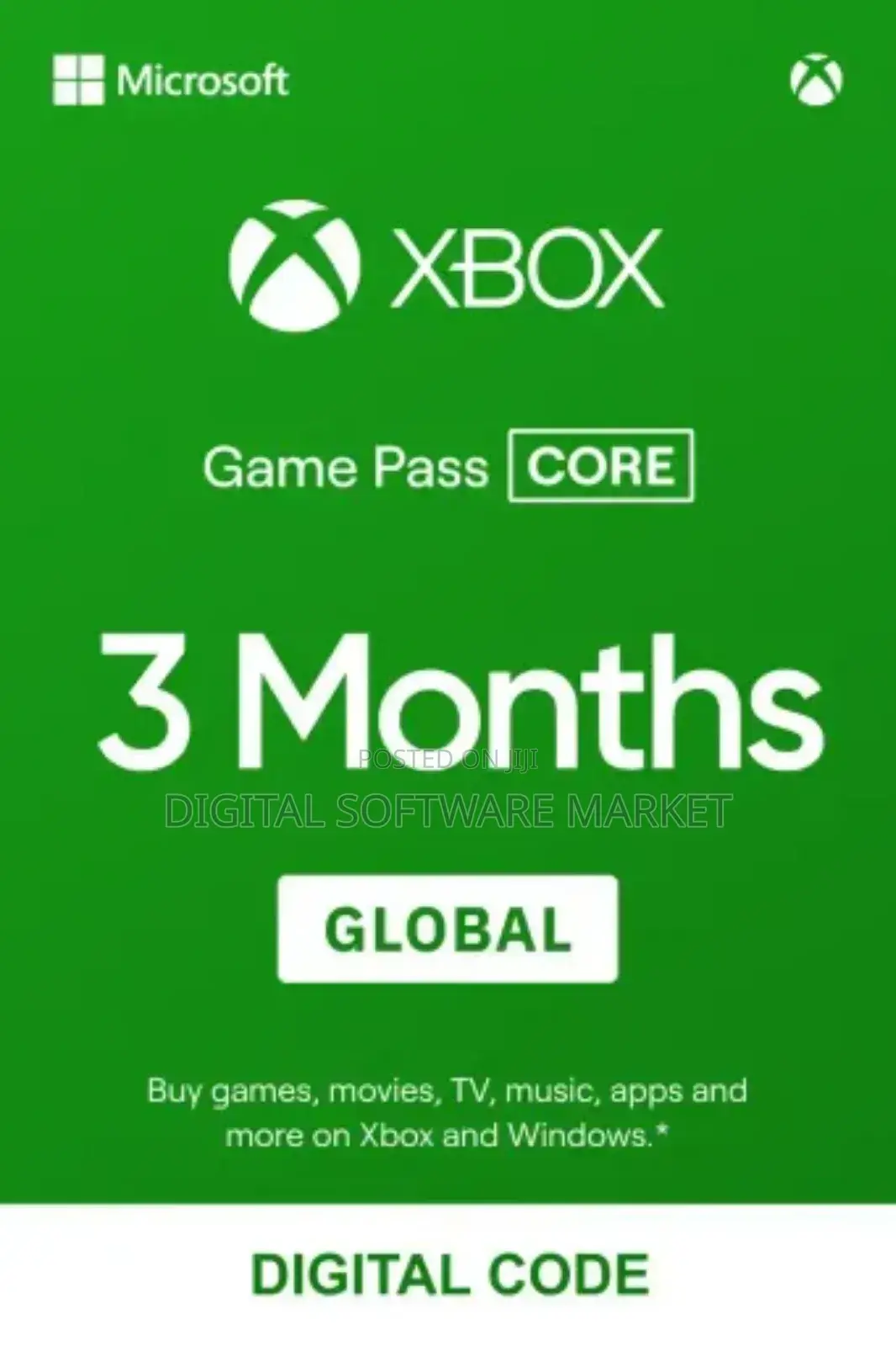 Xbox Game Pass Core 3 Months (Global)-Xbox Live -Digital Key