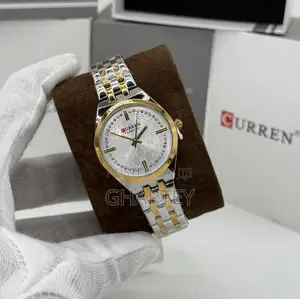 Curren Luxury Round Face Two Toned Silver Watch for Women
