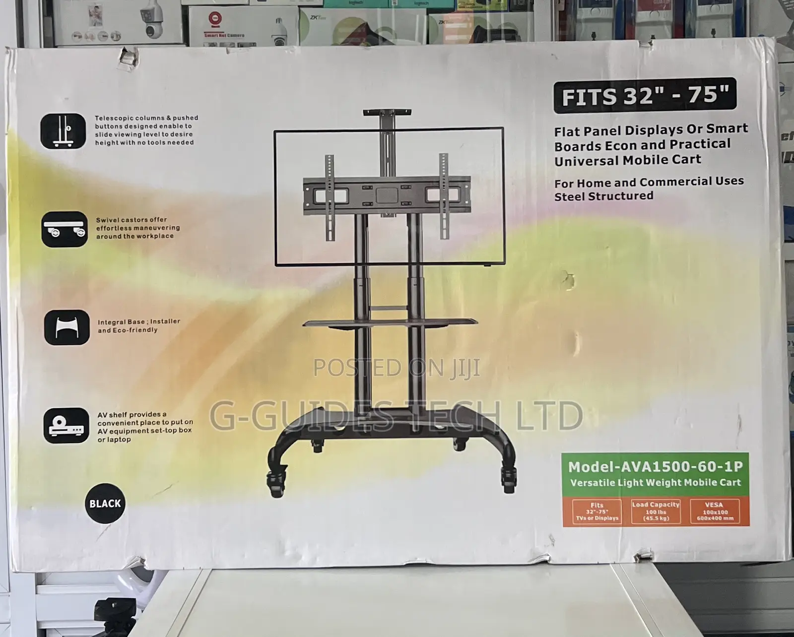 Fits 32” - 75” Movable Tv Stand Heavy Duty With Shelf