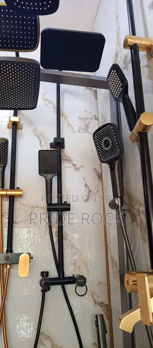 Shower Pole, Black Shower, Three in One