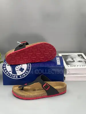Birkenstock Sandals Leather Black Red