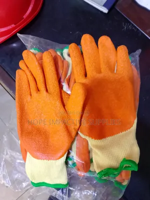 Orange Palm Cotton Gloves. All Sizes Available.