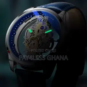 Gold Skeleton Waterproof Quartz Watch