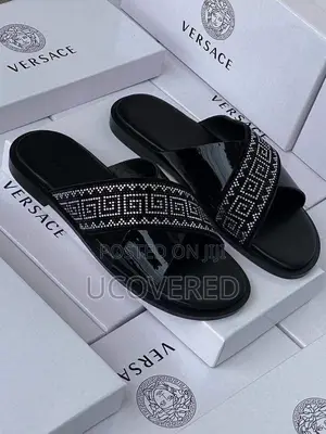 Versace Men’S Nantucket Cross Strap Sandal/Slippers
