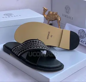 Versace Men’S Nantucket Cross Strap Sandal/Slippers