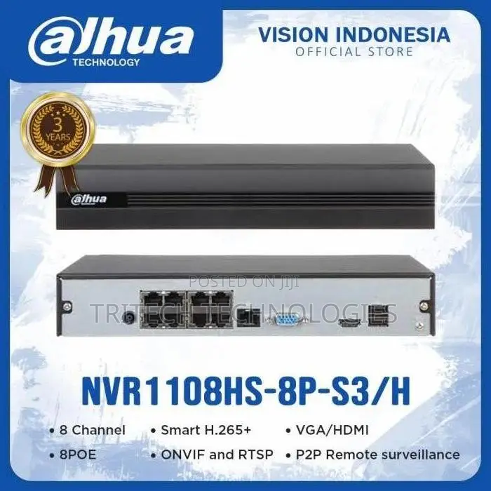 Dahua 8ch NVR With 8poe Lite Series | Dhi-Nvr2108hs-8p-S3
